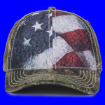 Camo with Flag Sublimated Front Panels Cap