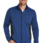 Full Zip Heather Stretch Fleece Jacket