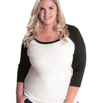 Curvy Collection Women's Baseball Three-Quarter Sleeve Tee