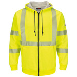 Hi-Visibility Zip-Front Hooded Fleece Sweatshirt with Waffle Lining