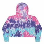 Women's Tie-Dyed Crop Hooded Sweatshirt