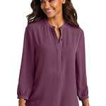 Women's 3/4 Sleeve Textured Crepe Tunic