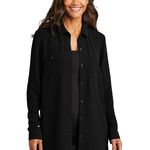 Women's Textured Crepe Long Tunic