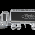 10" x 3" Crystal Semi Truck w/ Black Marble Base